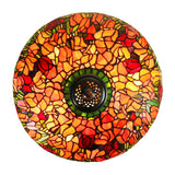 Limited Edition@18" Tiffany Red Tulip Stained Glass Table Lamp