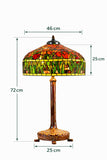 Limited Edition@18" Tiffany Red Tulip Stained Glass Table Lamp