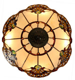 Hugh 20" Beige Jewel Carousel Stained Glass Tiffany Floor Lamp