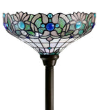 14"  Ocean Blue Tiffany Floor Torchiere Lamp