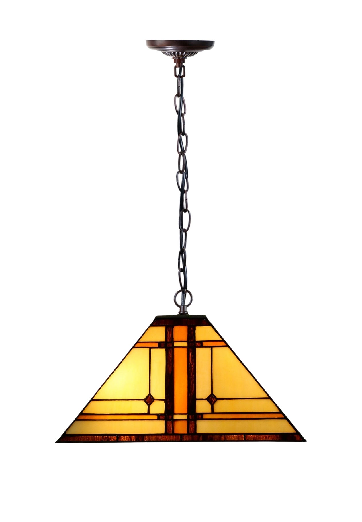 Large Mission Tiffany Style Amora Pendant Light