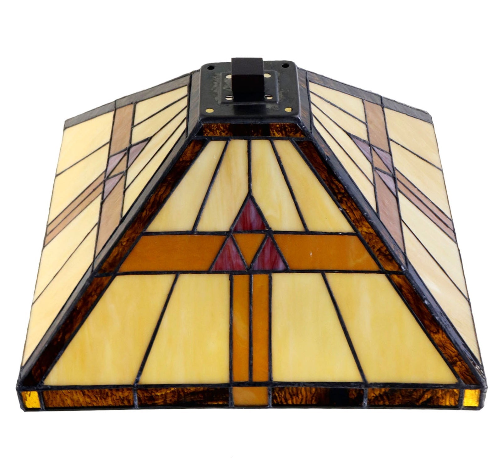 Large Mission Tiffany Style Pyramid pattern Pendant Light