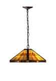 Large Mission Tiffany Style Pyramid pattern Pendant Light