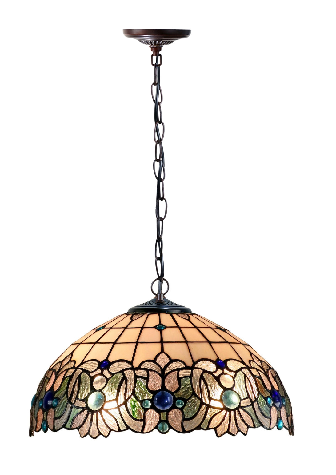 Large 16 " Ocean Blue Art Nouveau Leadlight Tiffany  Pendant Light