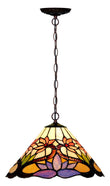 12 “ Water Lily Style Stained Glass Tiffany Pendant Light