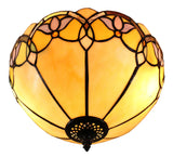 Medium Size 12" Art Nouveau Style Tiffany Semi Flush Mount Ceiling Light