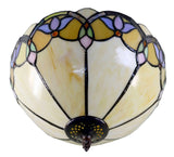 Medium Size 12" Art Nouveau Style Tiffany Semi Flush Mount Ceiling Light