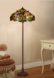 Joanne Tiffany 20" Dragonfly & Lotus Stained Glass Tiffany Floor Lamp