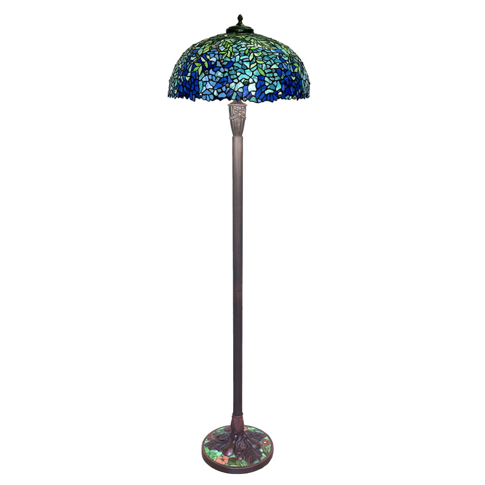 Gorgeous Huge 20" Blue Wisteria Tiffany Floor Lamp With Heavy decor Base