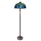 Gorgeous Huge 20" Blue Wisteria Tiffany Floor Lamp With Heavy decor Base