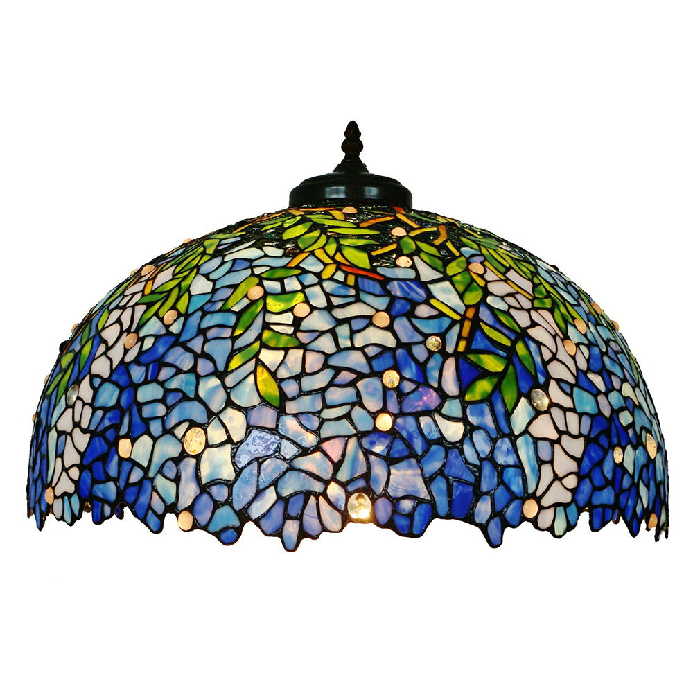 Gorgeous Huge 20" Blue Wisteria Tiffany Floor Lamp With Heavy decor Base