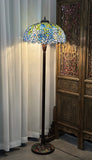 Gorgeous Huge 20" Blue Wisteria Tiffany Floor Lamp With Heavy decor Base