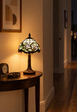 8-Inch Tulips in the Wind Tiffany-Style Small Table Lamp