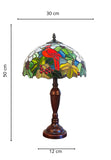 12" Red Cardinal Bird Stained Glass TiffanyBedside Lamp
