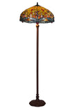 Traditional High Quality 18" Dragonfly  Stained Glass Tiffany Floor Lamp