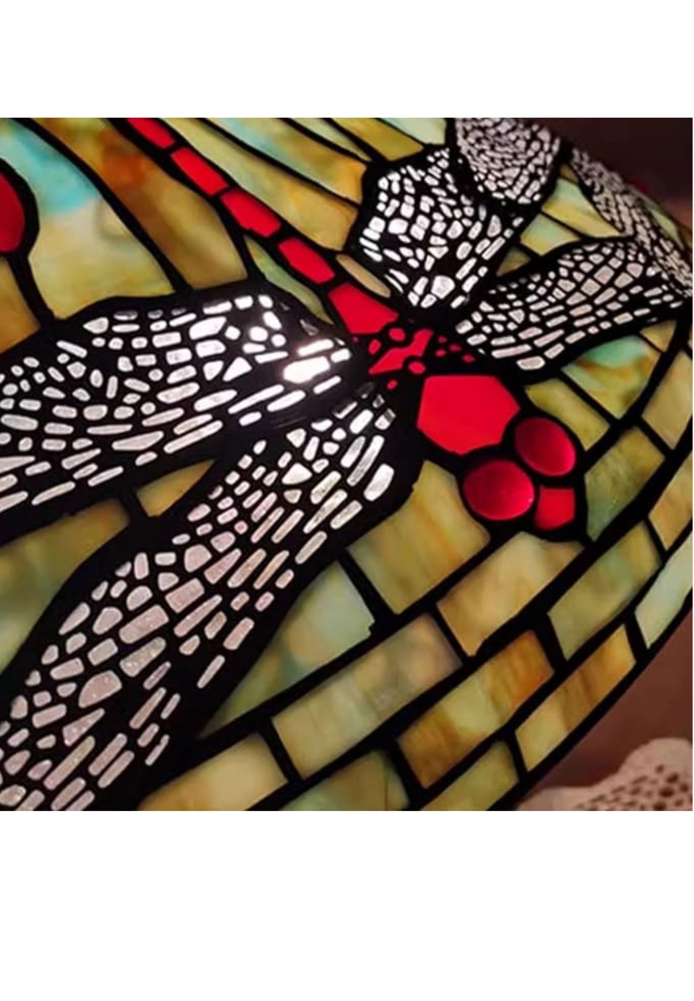 Gorgeous Huge Joanne Tiffany 20" Dragonfly Tiffany Floor Lamp