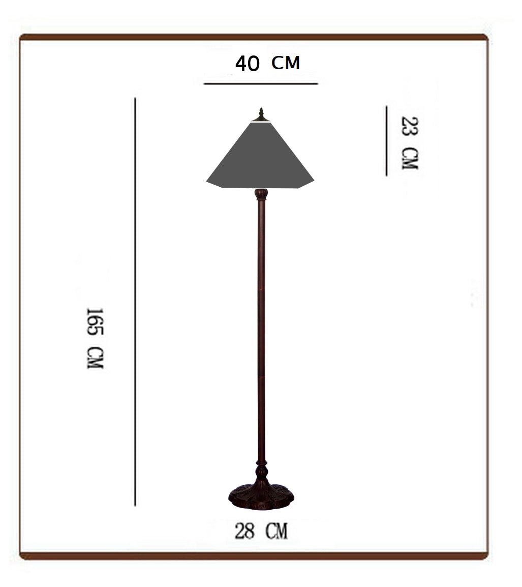 Large 16" Lily Style Stained Glass Tiffany Floor Lamp