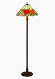 Gorgeous 18 inches wide " Blooming Rose" Stained Glass Tiffany Floor Lamp