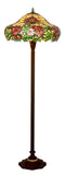 20" Peony Tiffany Style Stained Glass Floor Lamp – Handcrafted Floral Art Glass Lamp
