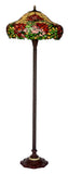 20" Peony Tiffany Style Stained Glass Floor Lamp – Handcrafted Floral Art Glass Lamp