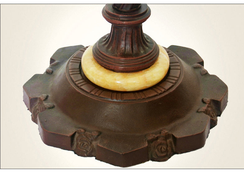 20" Dragonfly & Lotus Tiffany Style Floor Lamp – Handcrafted Stained Glass Art Lamp