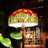 20" Dragonfly & Lotus Tiffany Style Floor Lamp – Handcrafted Stained Glass Art Lamp