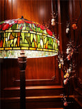 20" Dragonfly & Lotus Tiffany Style Floor Lamp – Handcrafted Stained Glass Art Lamp