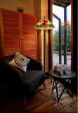 Traditional Reproduction Huge 20" Red Poppy Tiffany Floor Lamp