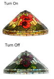 Traditional Reproduction Huge 20" Red Poppy Tiffany Floor Lamp