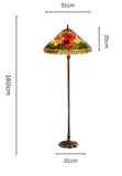 Traditional Reproduction Huge 20" Red Poppy Tiffany Floor Lamp