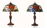 Large 16" Blooming Poppy Style Tiffany Table Lamp