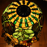 Limited Edition@Museum Quality Sunflower Tiffany Stained Glass Table Lamp