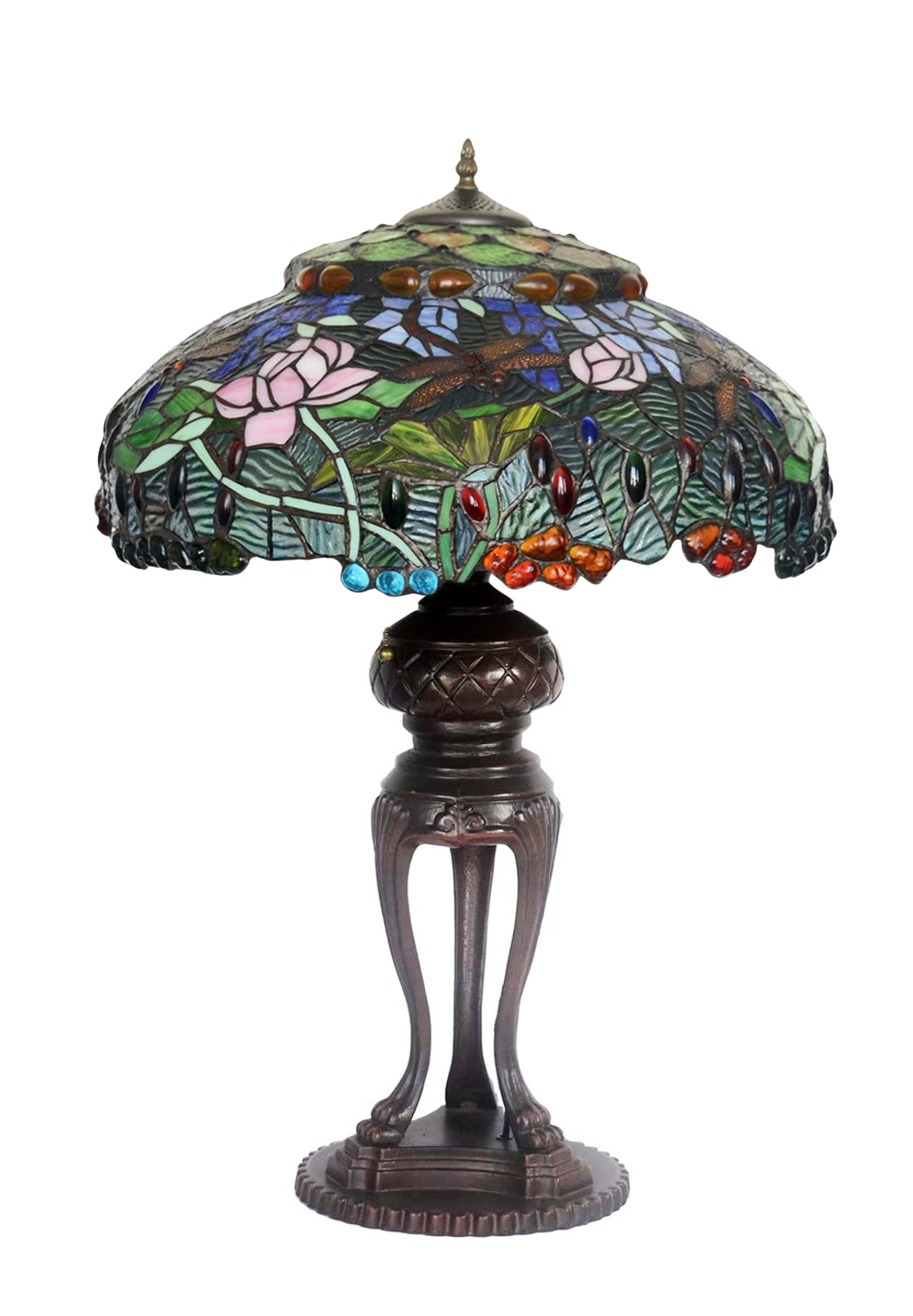 Limited Edition@Huge Tiffany Reproduction Traditional Dragonfly Table Lamp