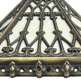 14" Retro Square Stained Glass Tiffany Style Table Lamp with Zinc Alloy Base