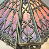 14" Retro Square Stained Glass Tiffany Style Table Lamp with Zinc Alloy Base* Velvet Purple