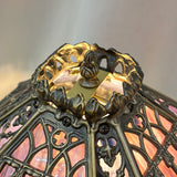 14" Retro Square Stained Glass Tiffany Style Table Lamp with Zinc Alloy Base* Velvet Purple