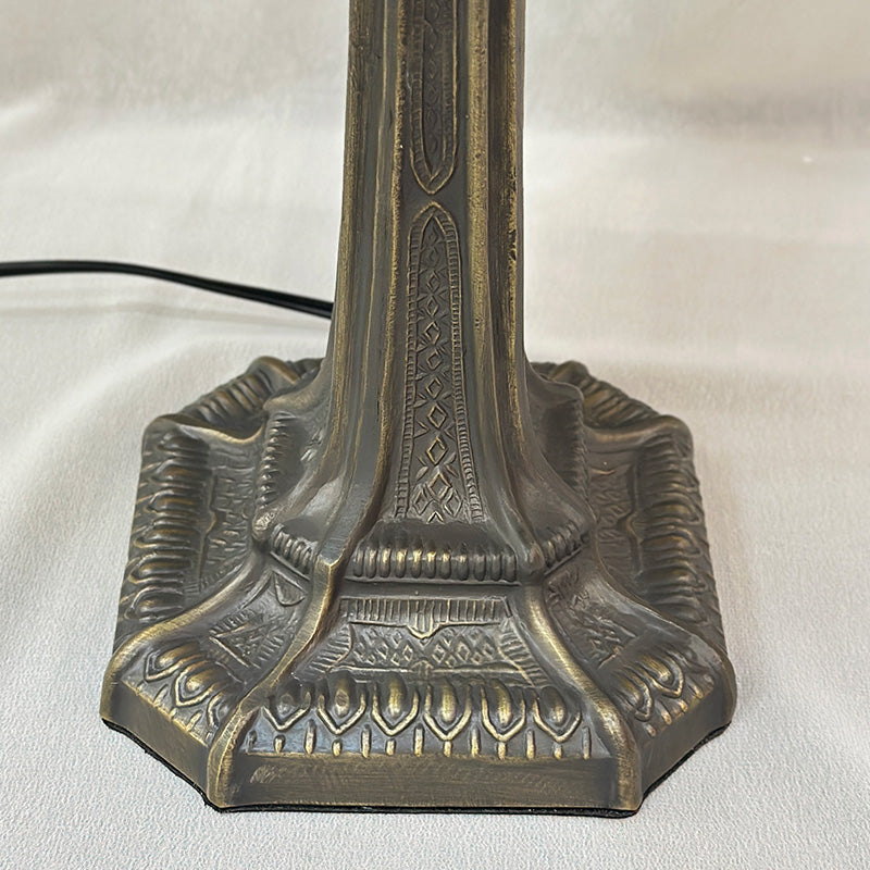 14" Retro Square Stained Glass Tiffany Style Table Lamp with Zinc Alloy Base* Velvet Purple