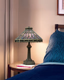 14" Retro Square Stained Glass Tiffany Style Table Lamp with Zinc Alloy Base* Velvet Purple
