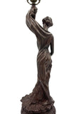 Huge 20" Tiffany Style Dragonfly Table Lamp – Art Nouveau Lady Sculpture Base