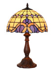 12"  Purple Baroque Tiffany  Style Tiffany Bedside Lamp