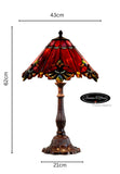 Limited Edition Large 17" Red Jewel Carousel Style Tiffany Table Lamp