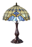 Large 16" Mediterranean Style Leadlight Stained Glass Tiffany Table Lamp