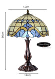 Large 16" Mediterranean Style Leadlight Stained Glass Tiffany Table Lamp