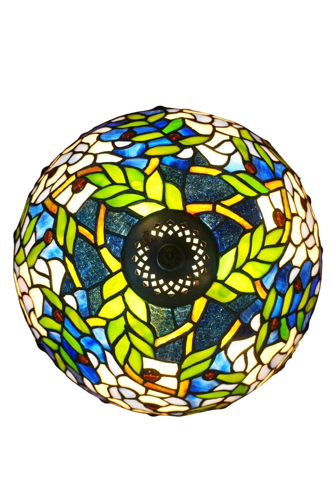 12" Blue Wisteria Tiffany Style Bedside Lamp