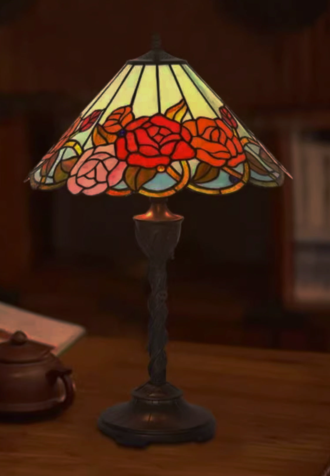 Classical 18" inches Blooming Rose Style Tiffany Table Lamp