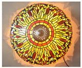 Huge 20" Dragonfly  Stained Glass Tiffany Table Lamp with Lady peacock Base