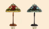 Legend Collection@Large 16" Poppy Flower Stained Glass Tiffany Table Lamp