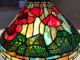 Legend Collection@Large 16" Poppy Flower Stained Glass Tiffany Table Lamp