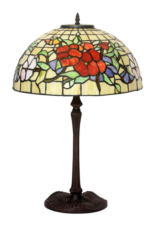 Legend Collection@Large 16" Pansy Stained Glass Tiffany Table Lamp