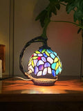 Blue Wisteria  Mini Tiffany Stained Glass Night Lamp